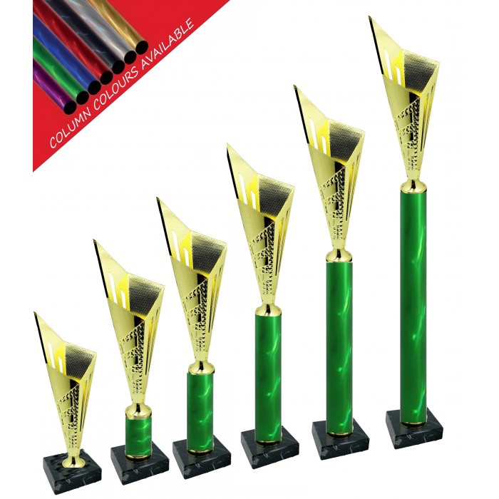 TALL MODERN CONICAL CUP COLUMN TROPHY